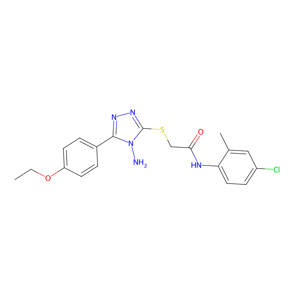 2-[4-amino-5-(4-ethoxyphenyl)(1,2,4-triazol-3-ylthio)]-N-(4-chloro-2-methylphe nyl)acetamide molecular structure, CAS 842977-58-6