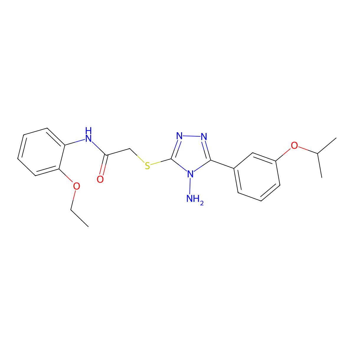 2-({4-amino-5-[3-(propan-2-yloxy)phenyl]-4H-1,2,4-triazol-3-yl}sulfanyl)-N-(2-ethoxyphenyl)acetamide molecular structure, CAS 842977-63-3
