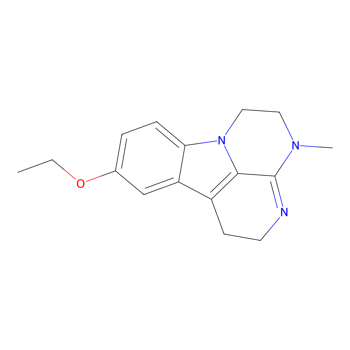 1H-3,4,6a-Triazafluoranthene, 2,4,5,6-tetrahydro-9-ethoxy-4-methyl- molecular structure, CAS 84298-31-7