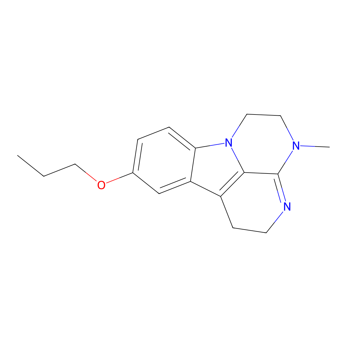 1H-3,4,6a-Triazafluoranthene, 2,4,5,6-tetrahydro-4-methyl-9-propoxy- molecular structure, CAS 84298-33-9