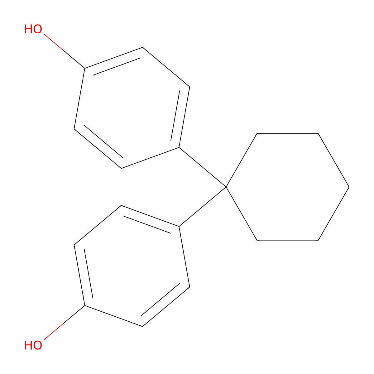 1,1-Bis(4-hydroxyphenyl)cyclohexane molecular structure, CAS 843-55-0