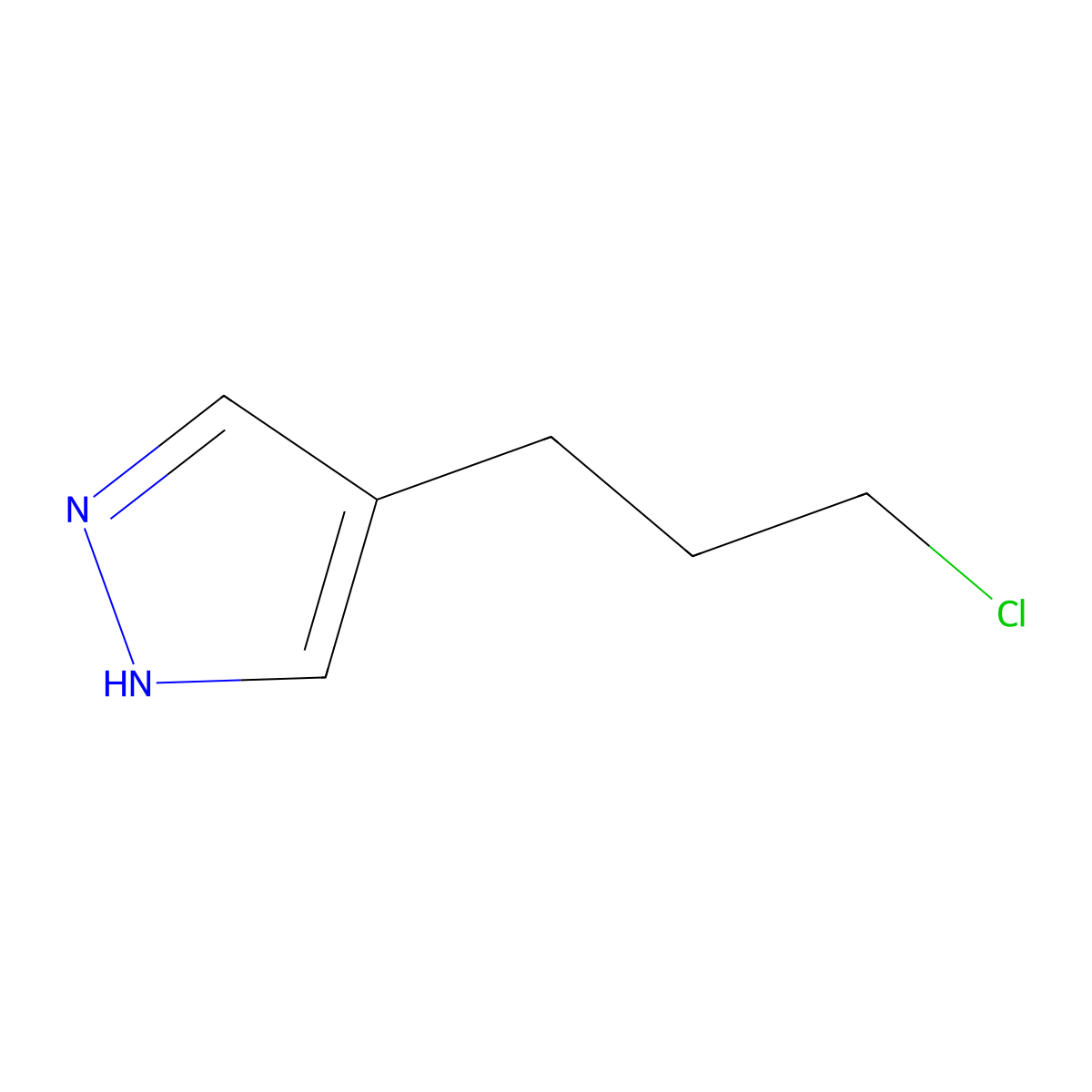 4-(3-chloropropyl)-1H-pyrazole molecular structure, CAS 84302-83-0