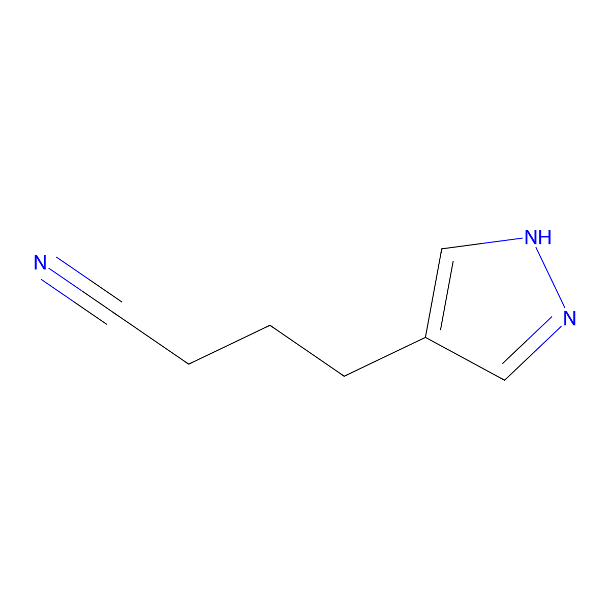 4-(1H-pyrazol-4-yl)butanenitrile molecular structure, CAS 84302-84-1