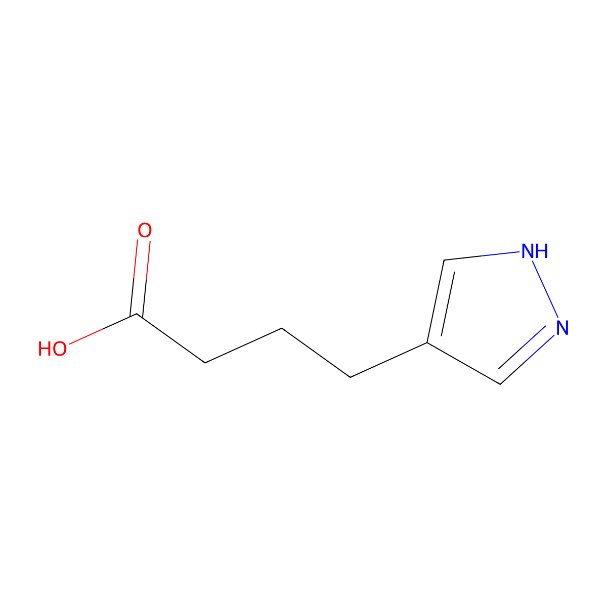 4-(1H-Pyrazol-4-yl)butanoic acid molecular structure, CAS 84302-87-4