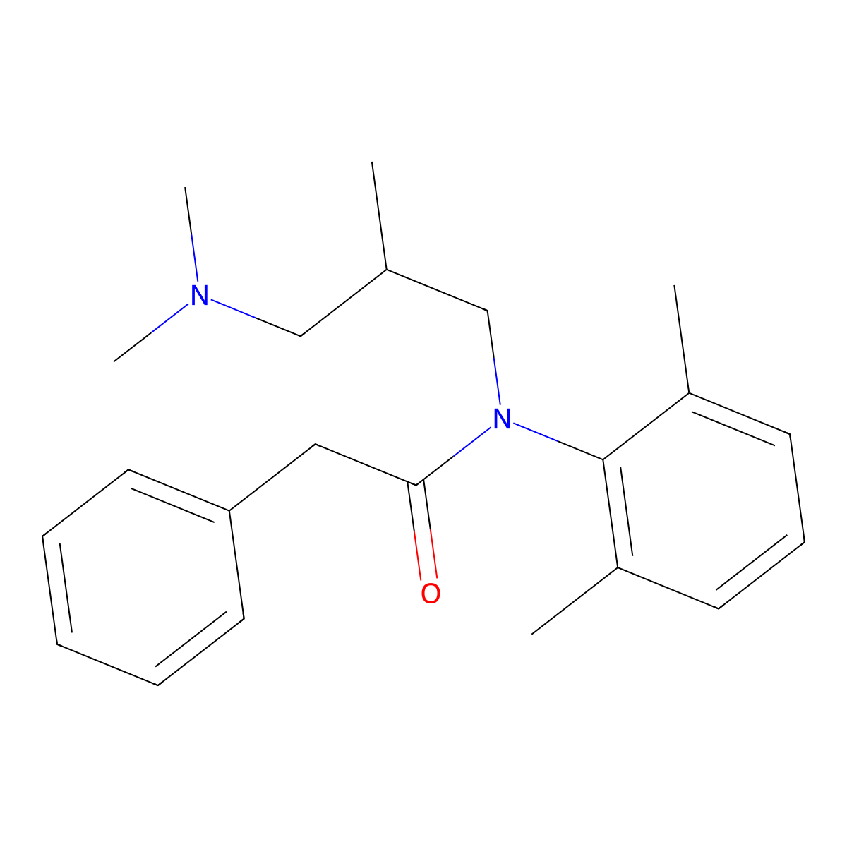 Acetanilide, N-(3-(dimethylamino)-2-methylpropyl)-2',6'-dimethyl-2-phenyl- molecular structure, CAS 84308-99-6