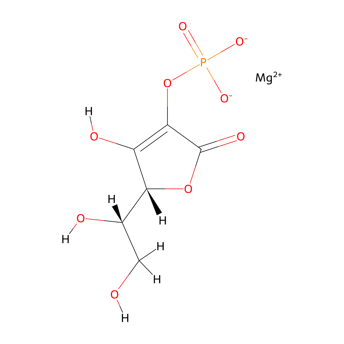 Ascorbic acid 2-phosphate magnesium salt molecular structure, CAS 84309-23-9
