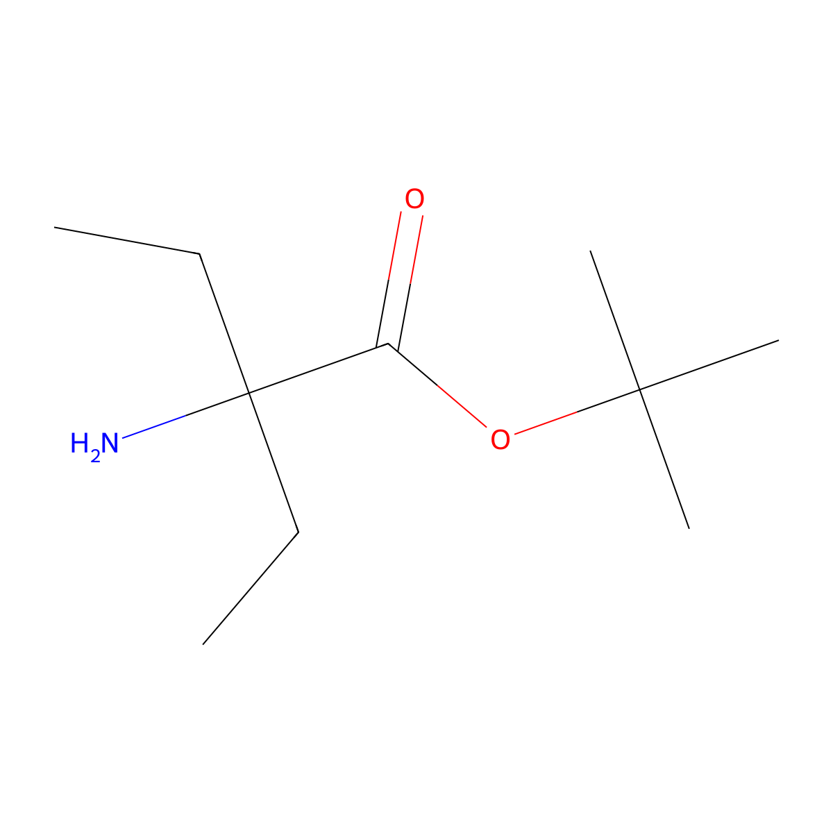 Tert-butyl 2-amino-2-ethylbutanoate molecular structure, CAS 84310-97-4