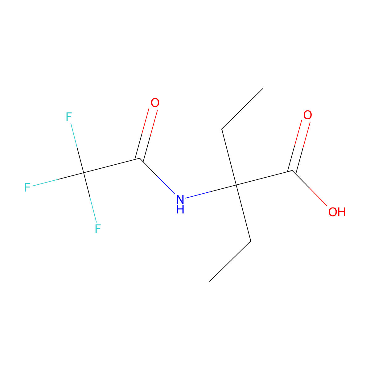 2-Ethyl-2-((2,2,2-trifluoroacetyl)amino)butanoic acid molecular structure, CAS 84310-99-6