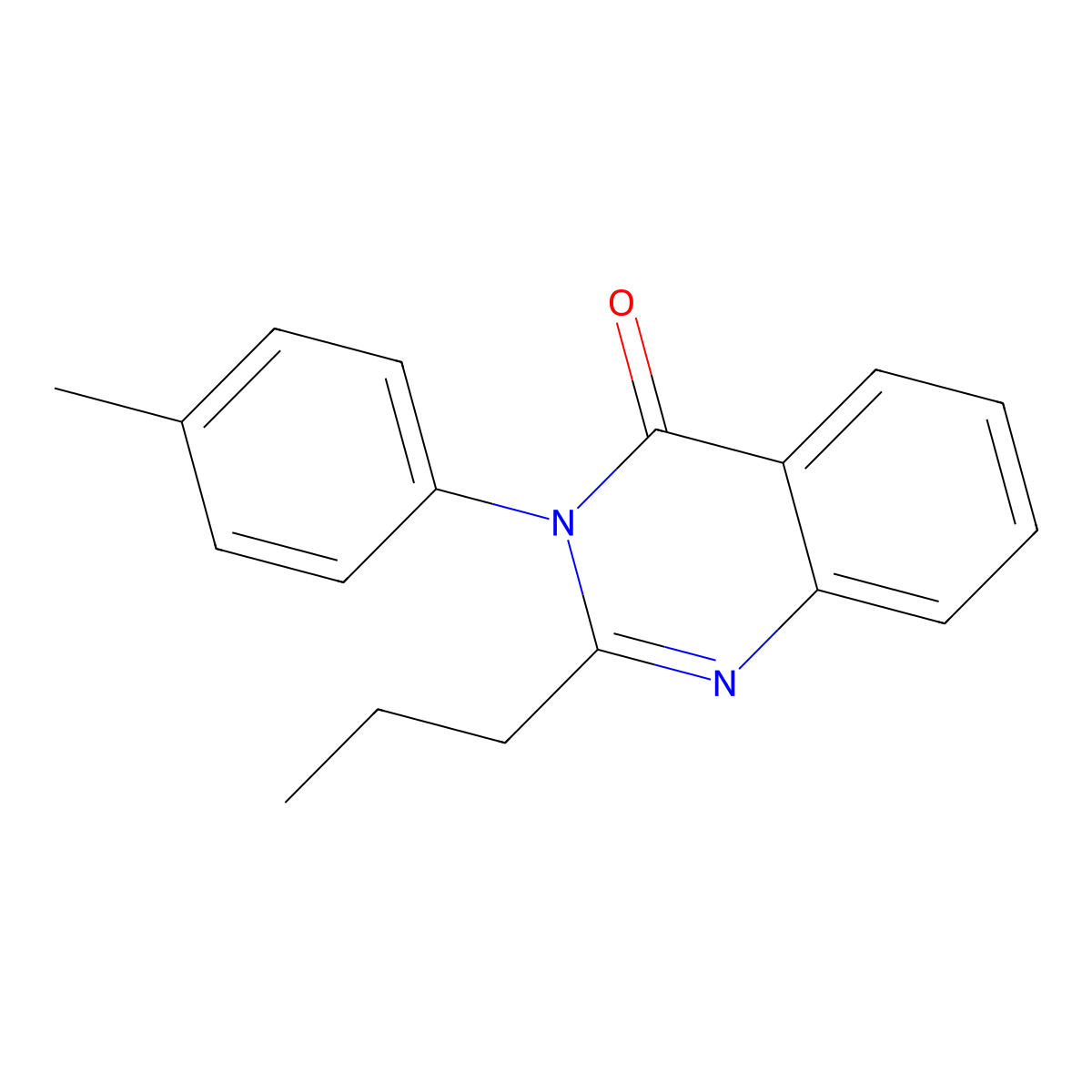 4(3H)-Quinazolinone, 3-(4-methylphenyl)-2-propyl- molecular structure, CAS 84312-85-6