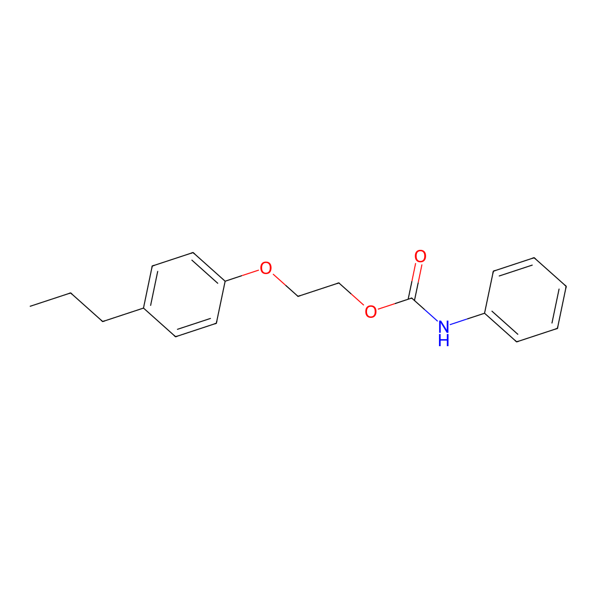2-(4-propylphenoxy)ethyl N-phenylcarbamate molecular structure, CAS 84320-81-0