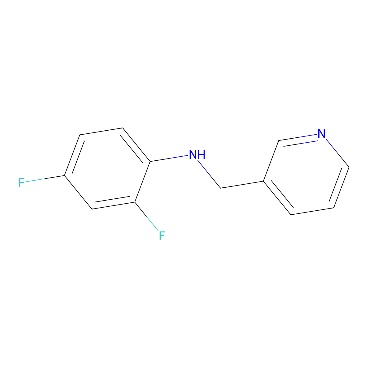 2,4-difluoro-N-(pyridin-3-ylmethyl)aniline molecular structure, CAS 84324-66-3