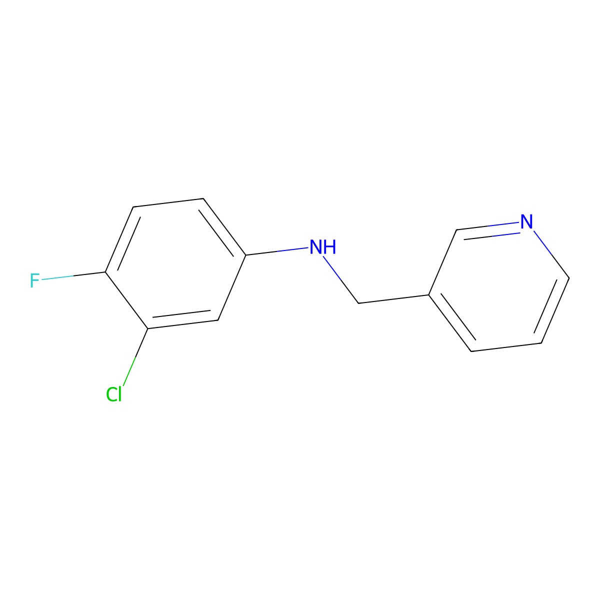 3-chloro-4-fluoro-N-(pyridin-3-ylmethyl)aniline molecular structure, CAS 84324-67-4