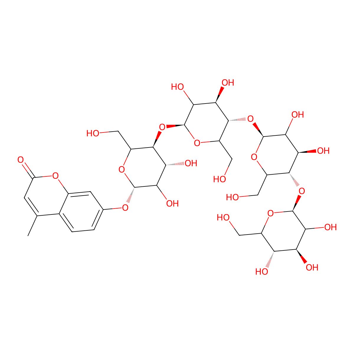4-Methylumbelliferyl b-D-cellotetraoside molecular structure, CAS 84325-19-9