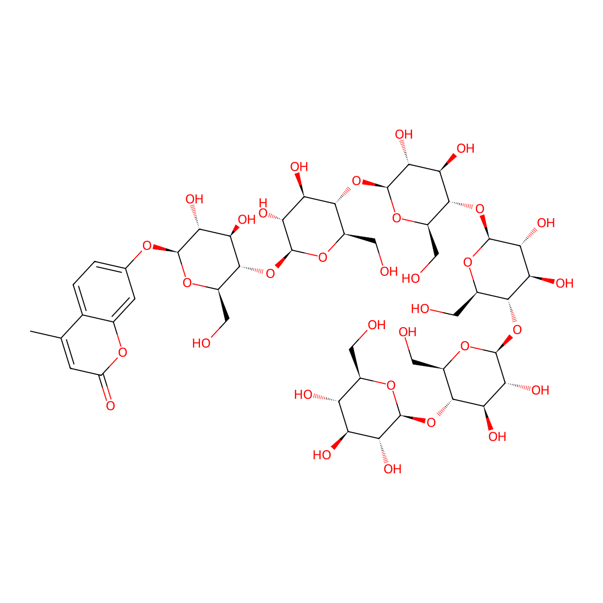 4-Methylumbelliferyl b-D-cellohexaoside molecular structure, CAS 84325-21-3