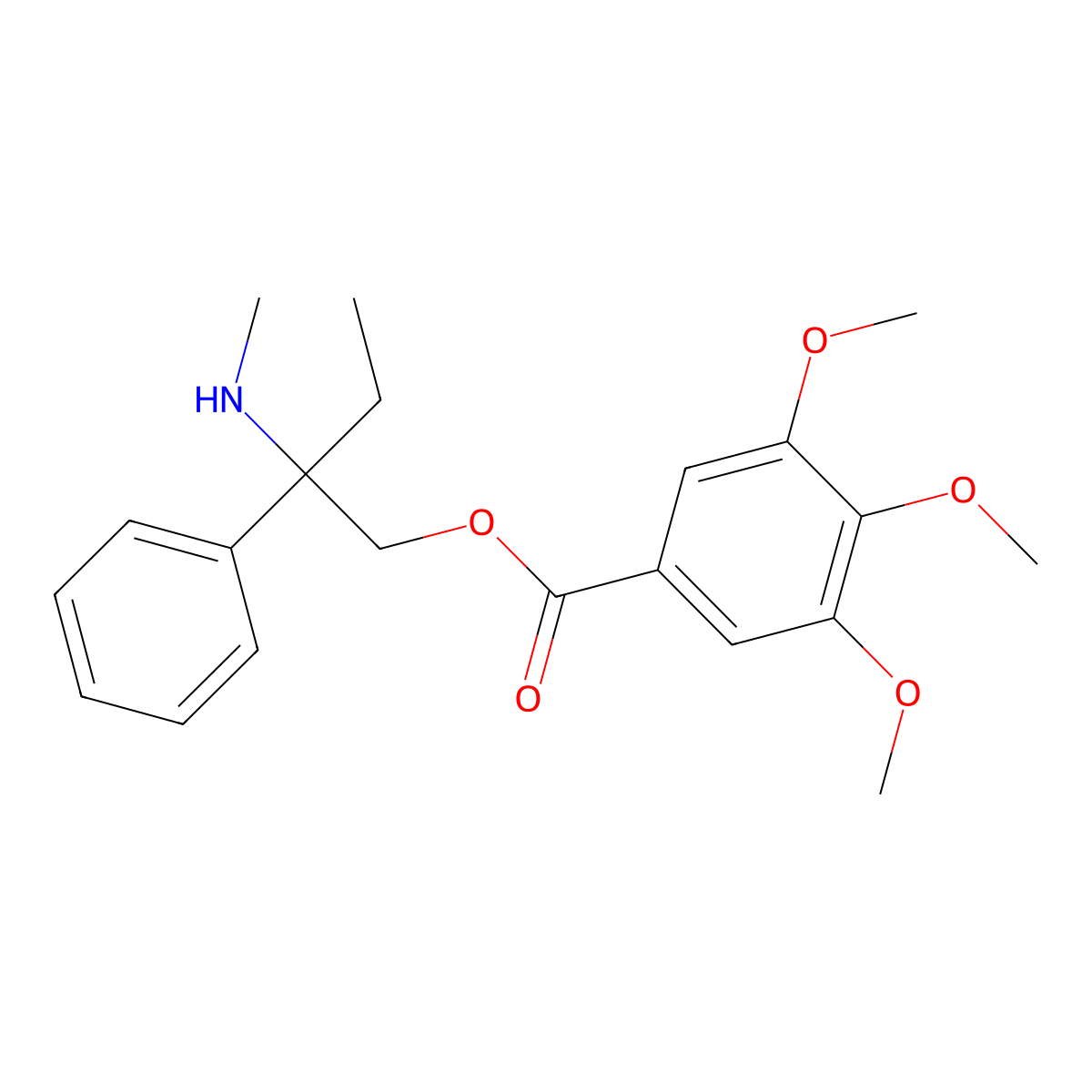 N-Desmethyltrimebutine molecular structure, CAS 84333-59-5