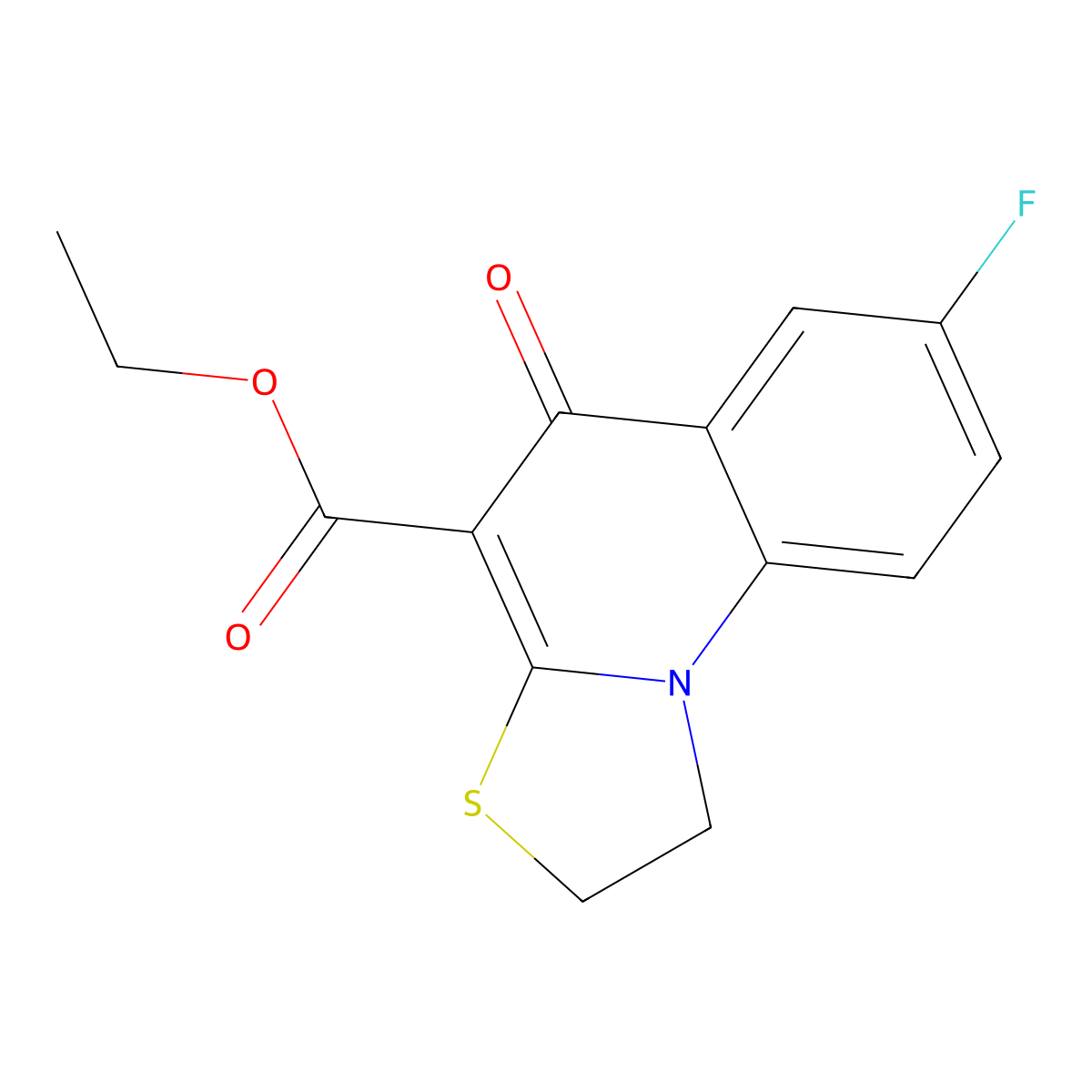 ethyl 7-fluoro-5-oxo-1H,2H,5H-[1,3]thiazolo[3,2-a]quinoline-4-carboxylate molecular structure, CAS 84338-41-0