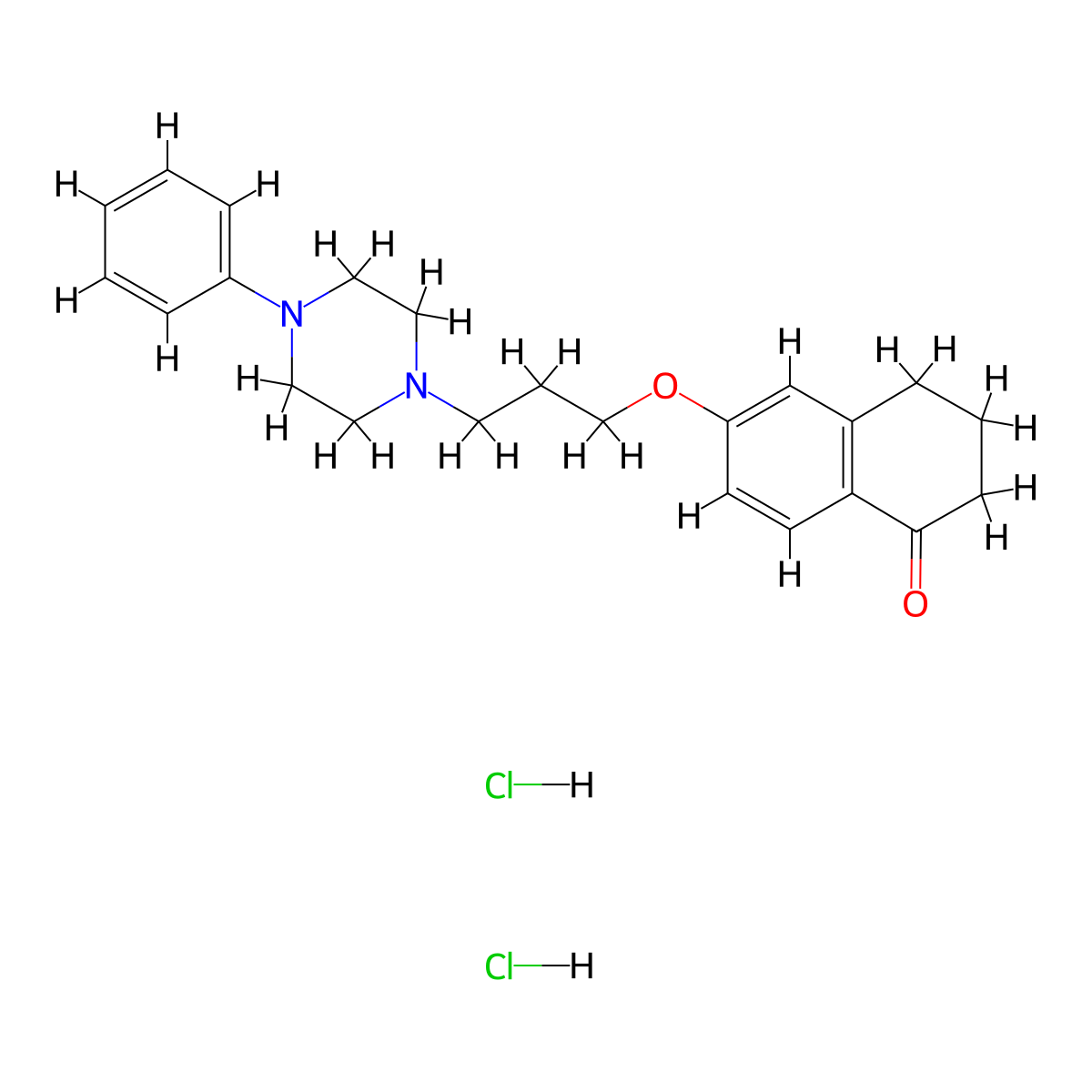 2(1H)-Naphthalenone, 3,4-dihydro-6-(3-(4-phenyl-1-piperazinyl)propoxy)-, dihydrochloride molecular structure, CAS 84344-51-4
