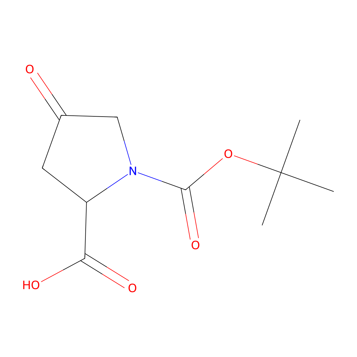 (2S)-1-(tert-butoxycarbonyl)-4-oxopyrrolidine-2-carboxylic acid molecular structure, CAS 84348-37-8