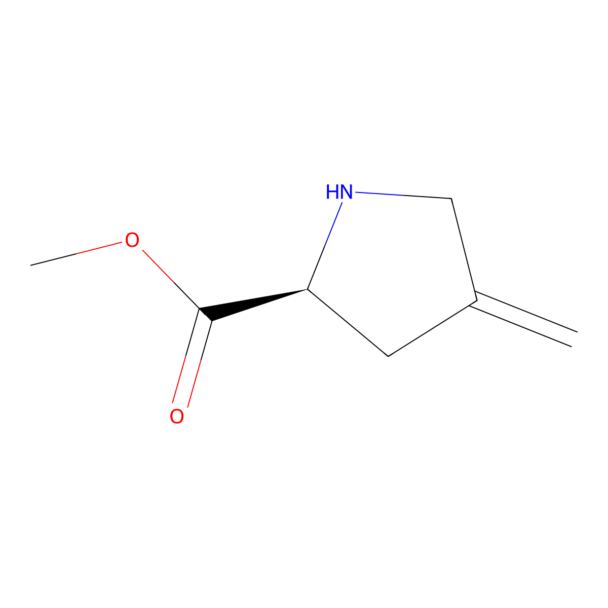 (S)-Methyl 4-methylenepyrrolidine-2-carboxylate molecular structure, CAS 84348-40-3