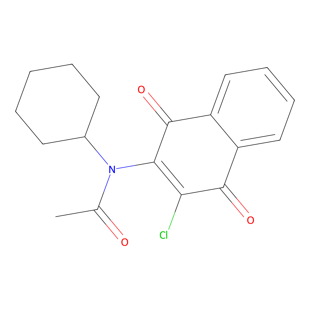 N-(3-chloro-1,4-dioxonaphthalen-2-yl)-N-cyclohexylacetamide molecular structure, CAS 84348-93-6