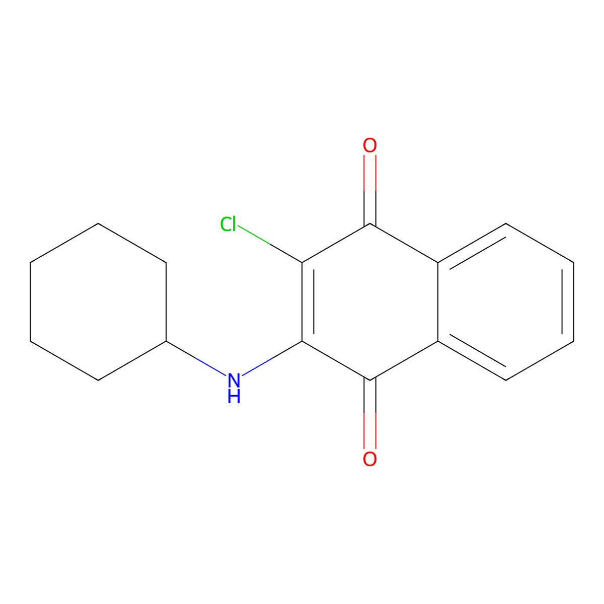 2-Chloro-3-(cyclohexylamino)-1,4-naphthoquinone molecular structure, CAS 84349-14-4