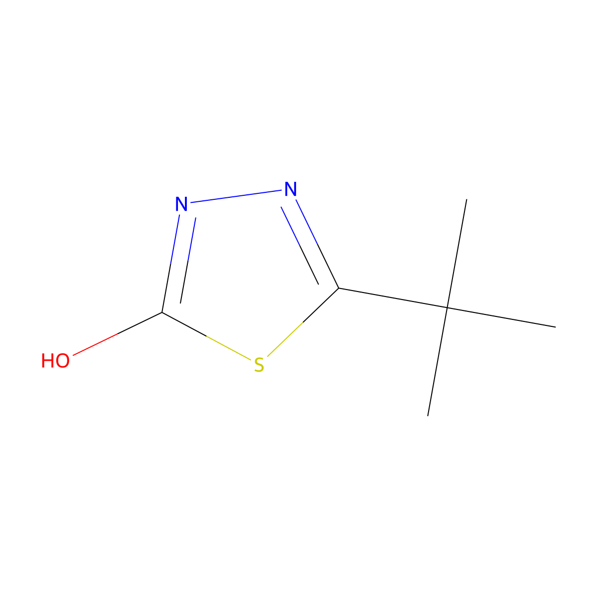 5-Tert-butyl-1,3,4-thiadiazol-2-ol molecular structure, CAS 84352-69-2