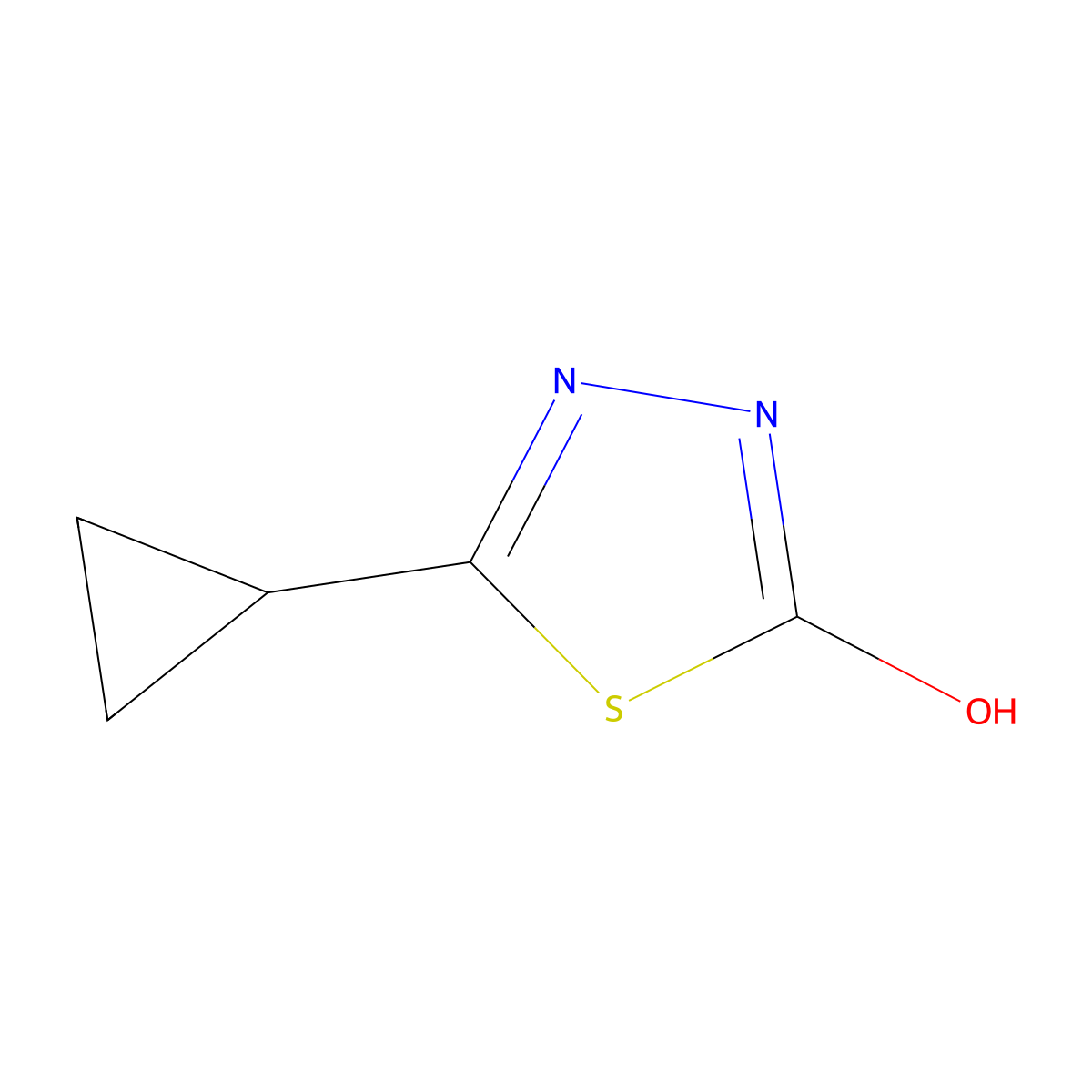 5-Cyclopropyl-2,3-dihydro-1,3,4-thiadiazol-2-one molecular structure, CAS 84353-00-4