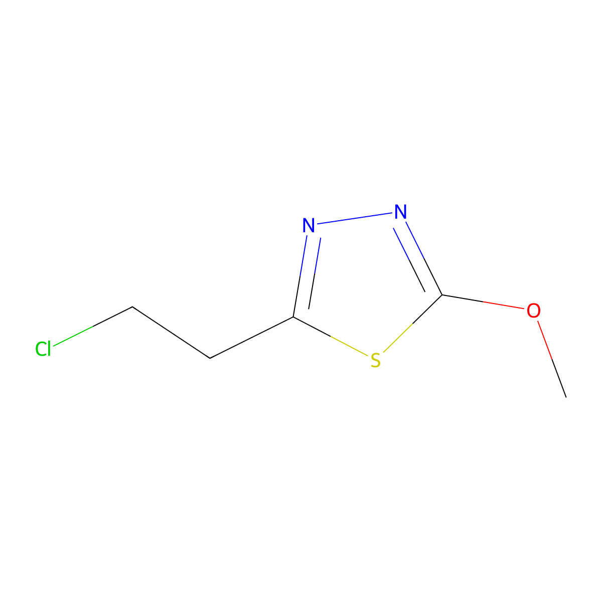 2-(2-Chloroethyl)-5-methoxy-1,3,4-thiadiazole molecular structure, CAS 84353-08-2