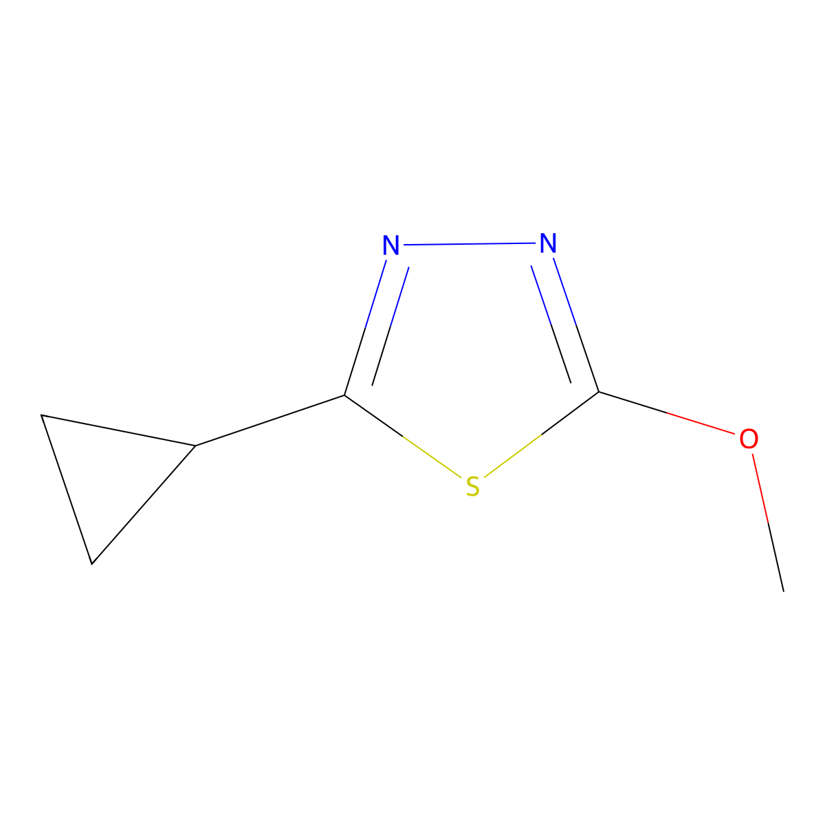 2-Cyclopropyl-5-methoxy-1,3,4-thiadiazole molecular structure, CAS 84353-34-4