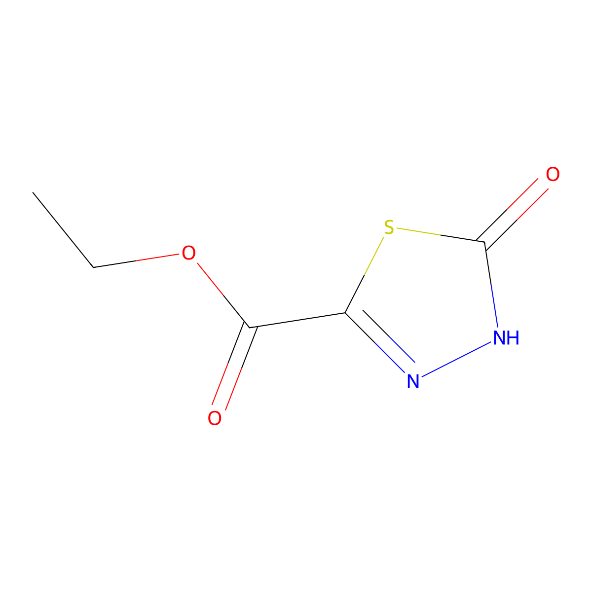 Ethyl 5-hydroxy-1,3,4-thiadiazole-2-carboxylate molecular structure, CAS 84353-38-8