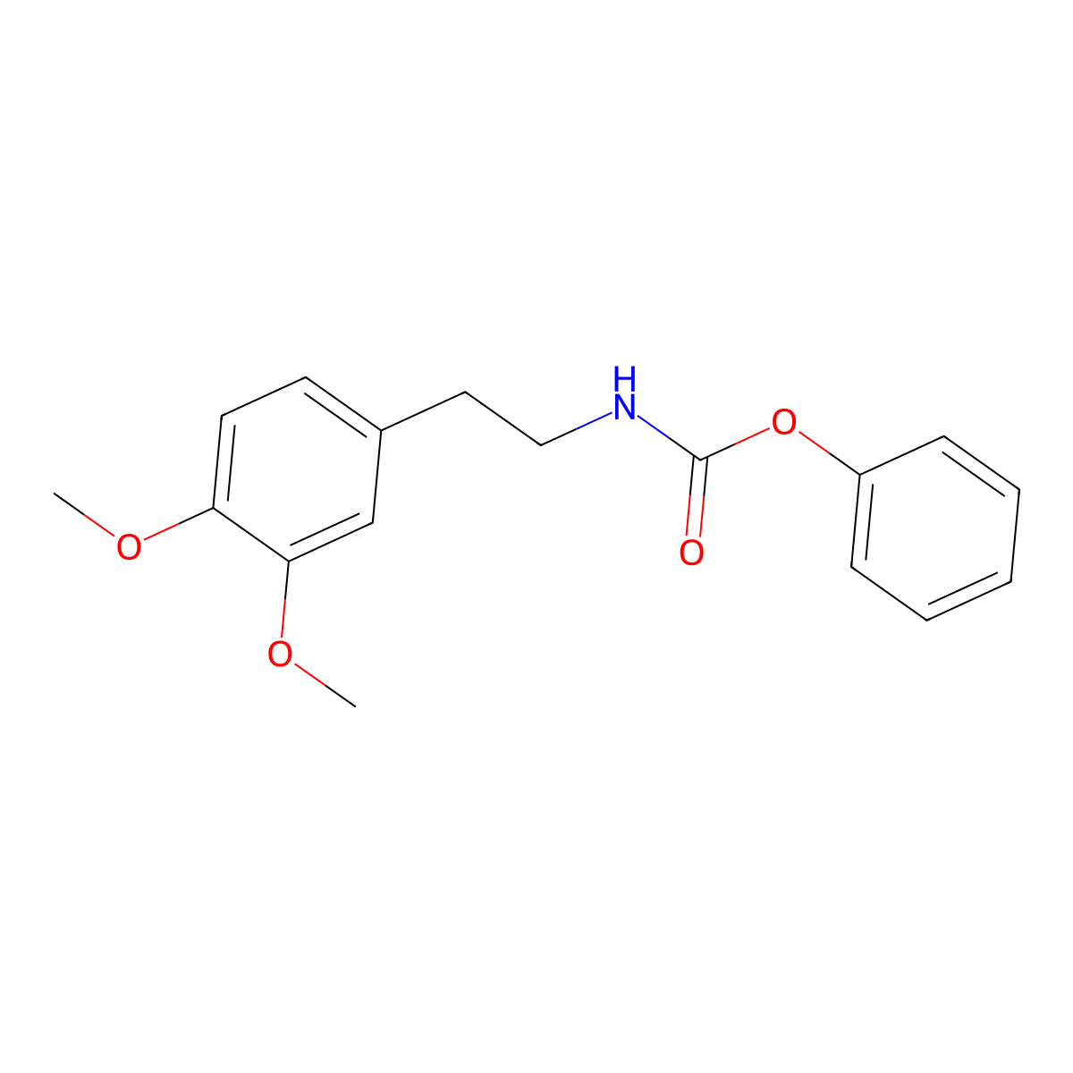 phenyl N-(3,4-dimethoxyphenethyl)carbamate molecular structure, CAS 84354-07-4