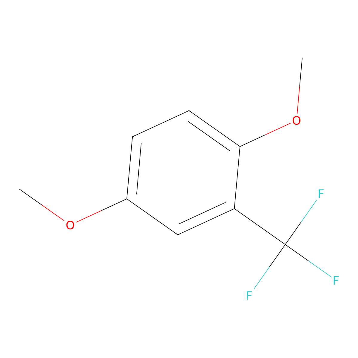 Benzene, 1,4-dimethoxy-2-(trifluoromethyl)- molecular structure, CAS 84355-10-2