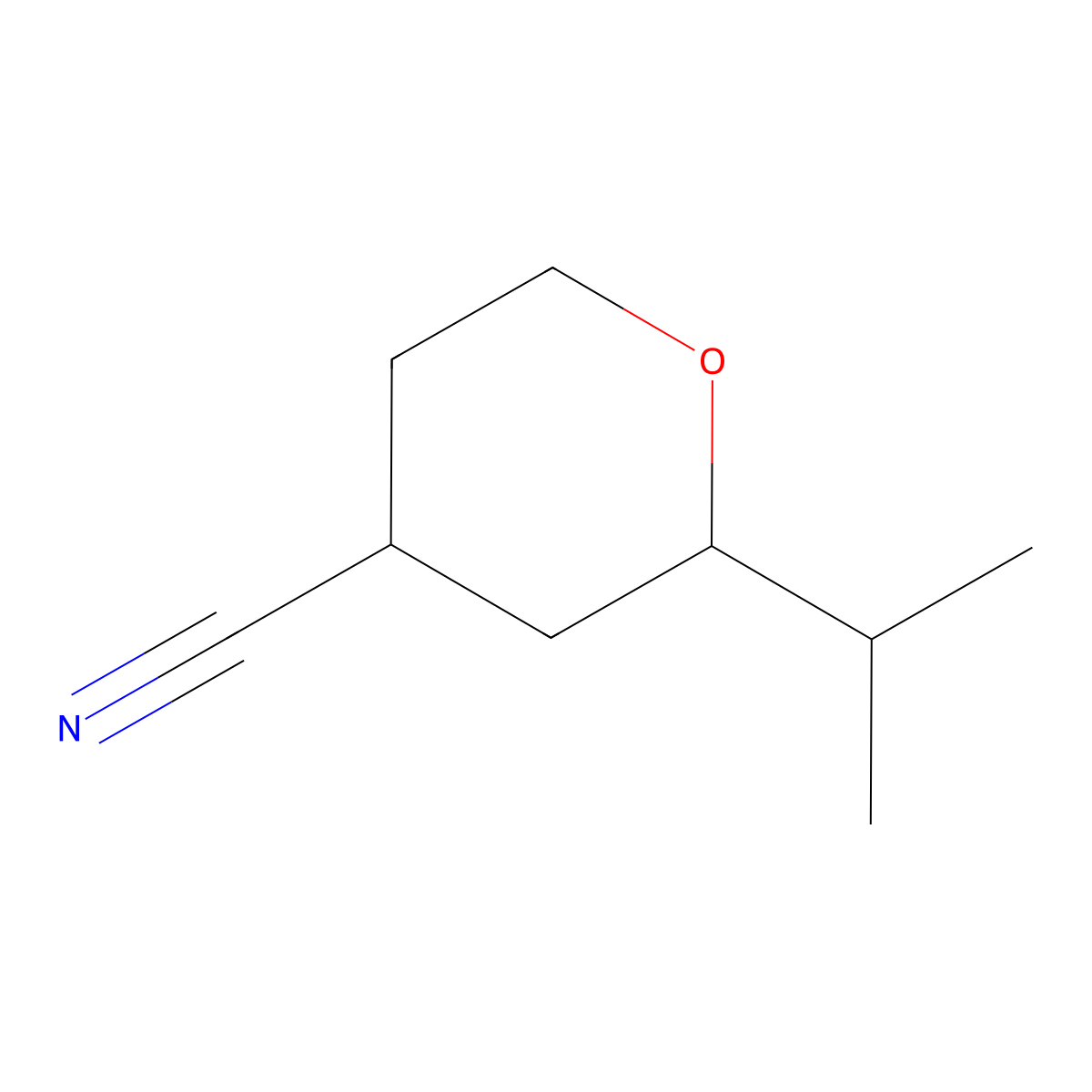 2-(Propan-2-yl)oxane-4-carbonitrile molecular structure, CAS 84360-50-9