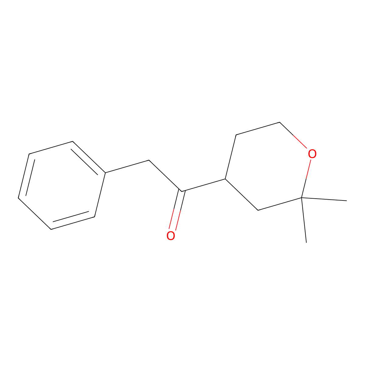 1-(2,2-dimethyltetrahydro-2H-pyran-4-yl)-2-phenylethanone molecular structure, CAS 84360-52-1