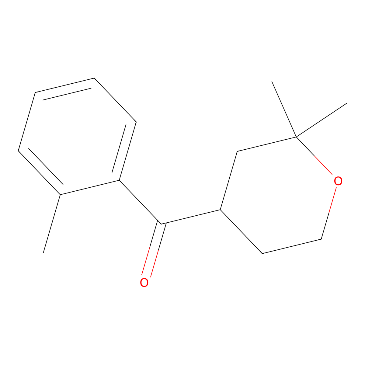 (2,2-dimethyltetrahydro-2H-pyran-4-yl)(o-tolyl)methanone molecular structure, CAS 84360-53-2