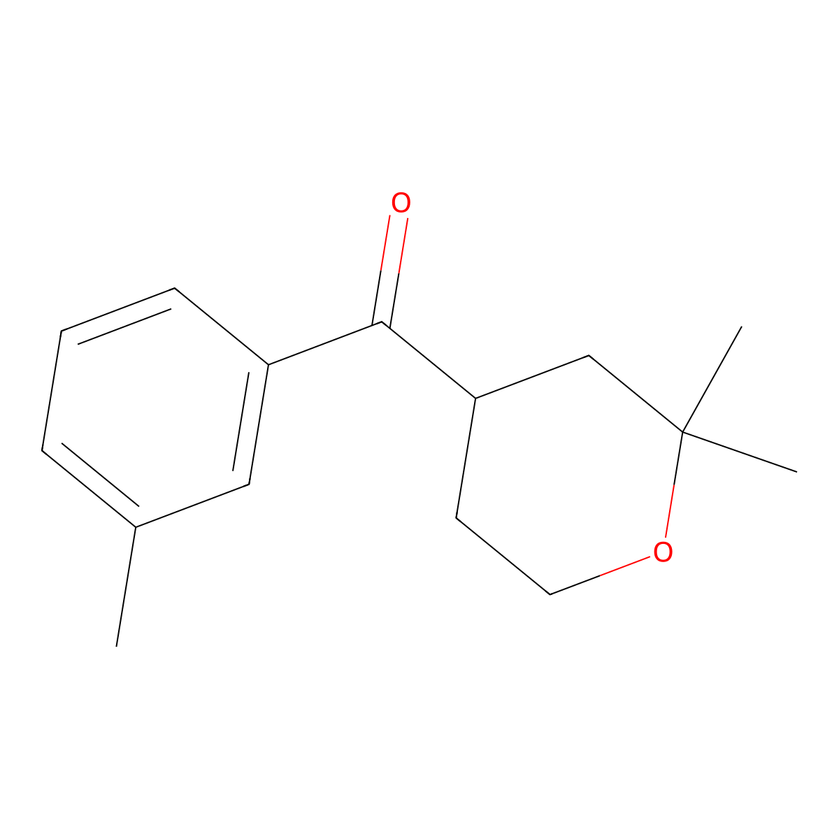 (2,2-dimethyltetrahydro-2H-pyran-4-yl)(m-tolyl)methanone molecular structure, CAS 84360-54-3