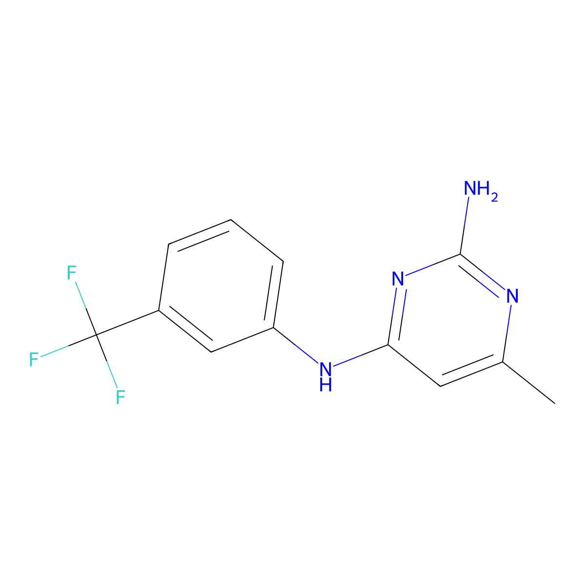 6-methyl-N~4~-[3-(trifluoromethyl)phenyl]-2,4-pyrimidinediamine molecular structure, CAS 843608-14-0