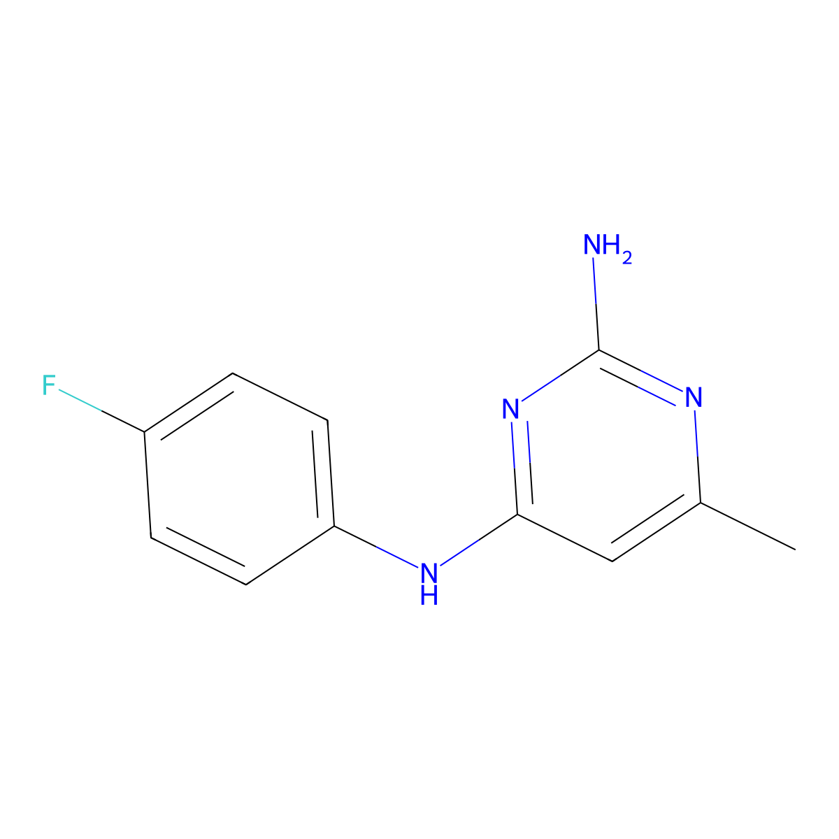 N~4~-(4-fluorophenyl)-6-methyl-2,4-pyrimidinediamine molecular structure, CAS 843608-15-1