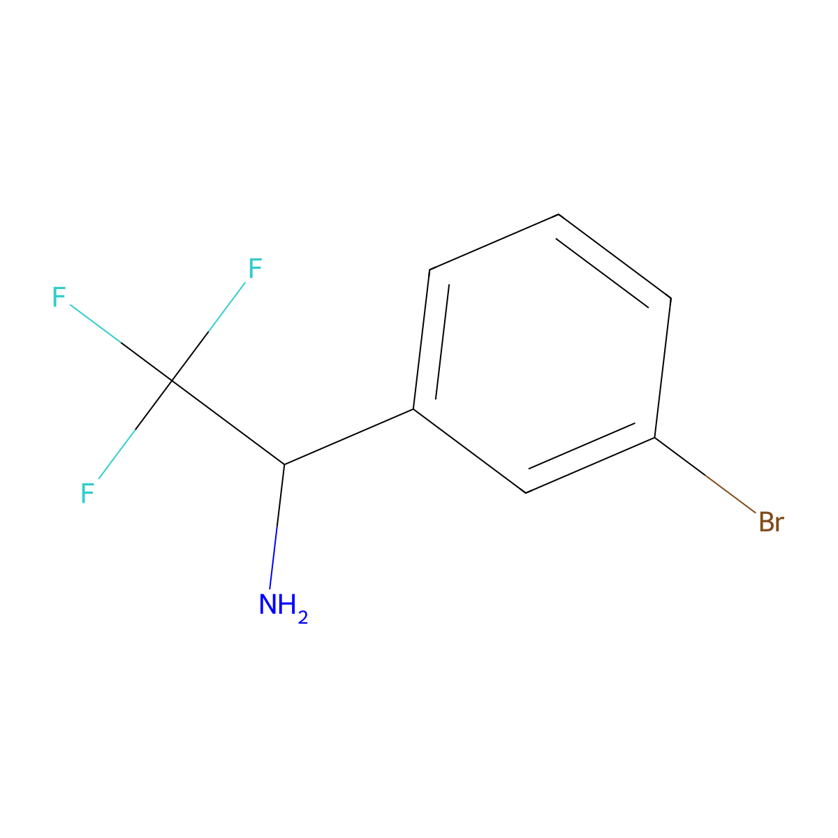 1-(3-Bromophenyl)-2,2,2-trifluoroethan-1-amine molecular structure, CAS 843608-45-7