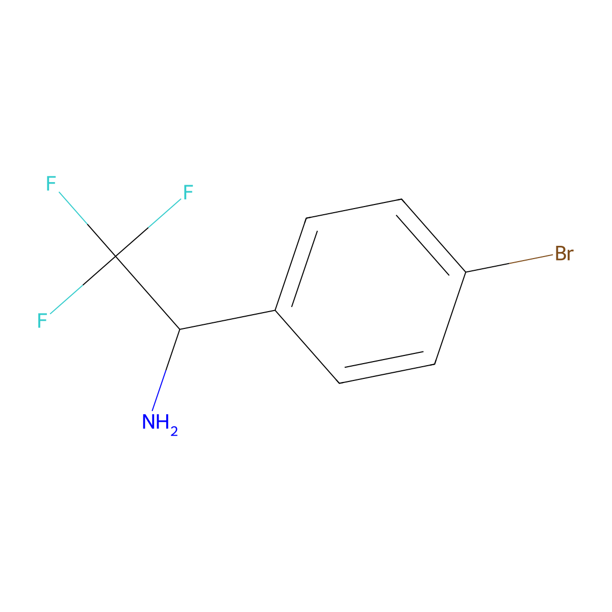 1-(4-Bromophenyl)-2,2,2-trifluoroethanamine molecular structure, CAS 843608-46-8