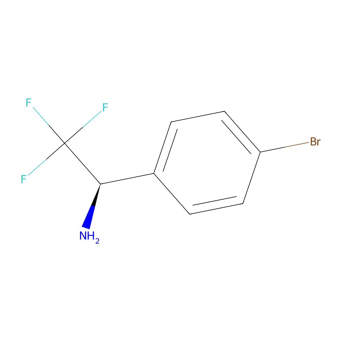 (R)-1-(4-Bromophenyl)-2,2,2-trifluoroethanamine molecular structure, CAS 843608-53-7