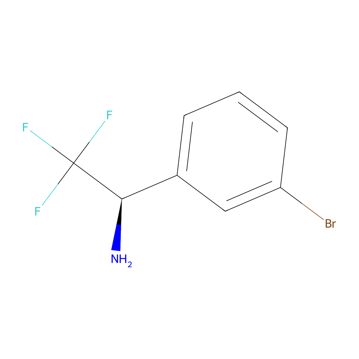(1R)-1-(3-Bromophenyl)-2,2,2-trifluoroethylamine molecular structure, CAS 843608-54-8