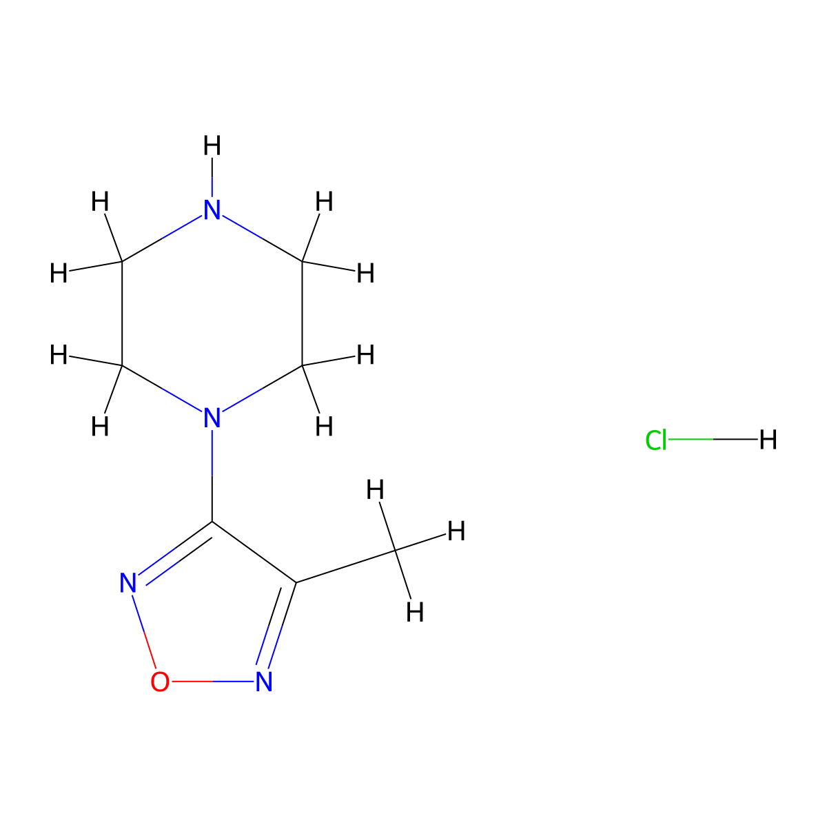1-(4-Methyl-1,2,5-oxadiazol-3-yl)piperazine hydrochloride molecular structure, CAS 843608-98-0