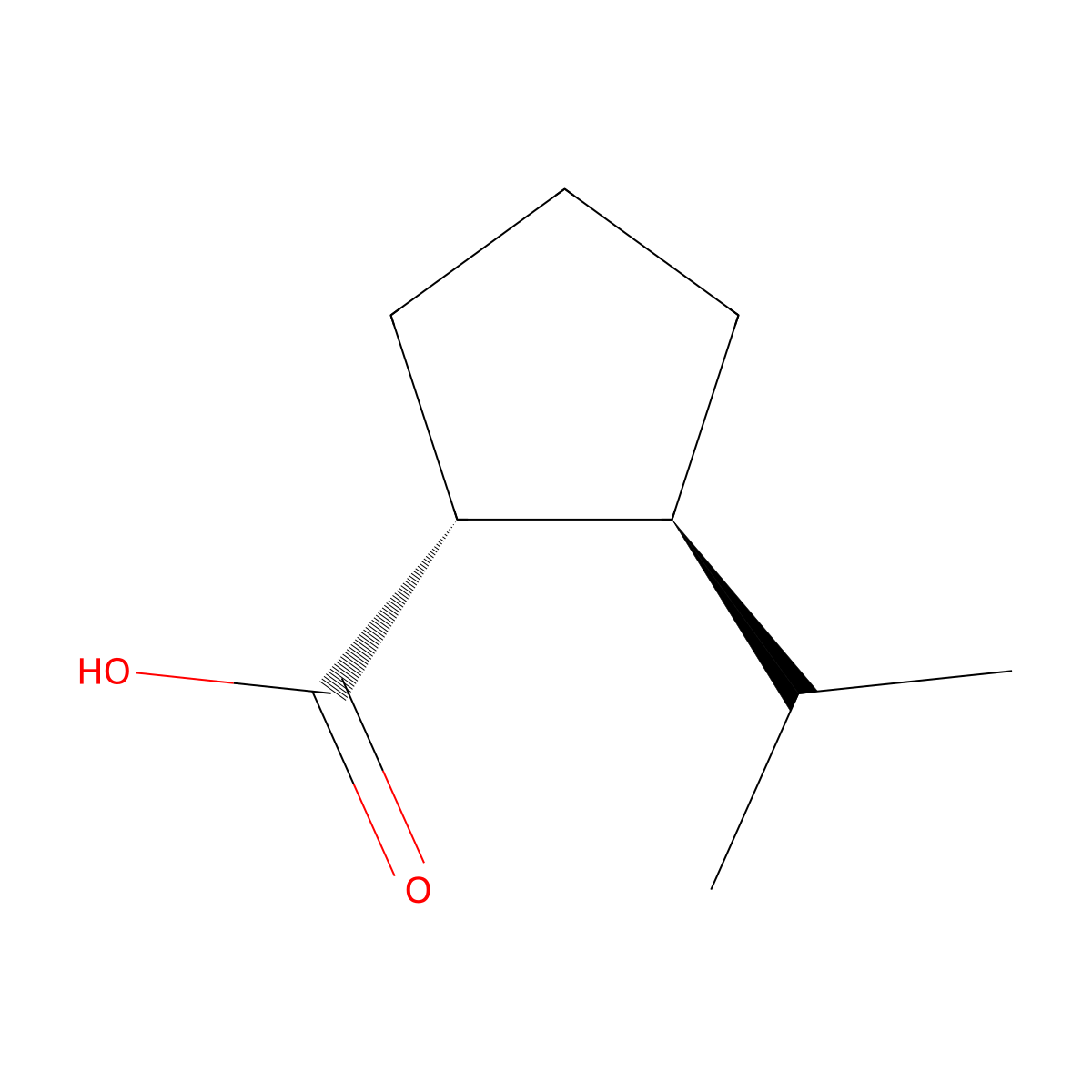 (1R,2S)-2-Isopropylcyclopentanecarboxylic acid molecular structure, CAS 843612-34-0