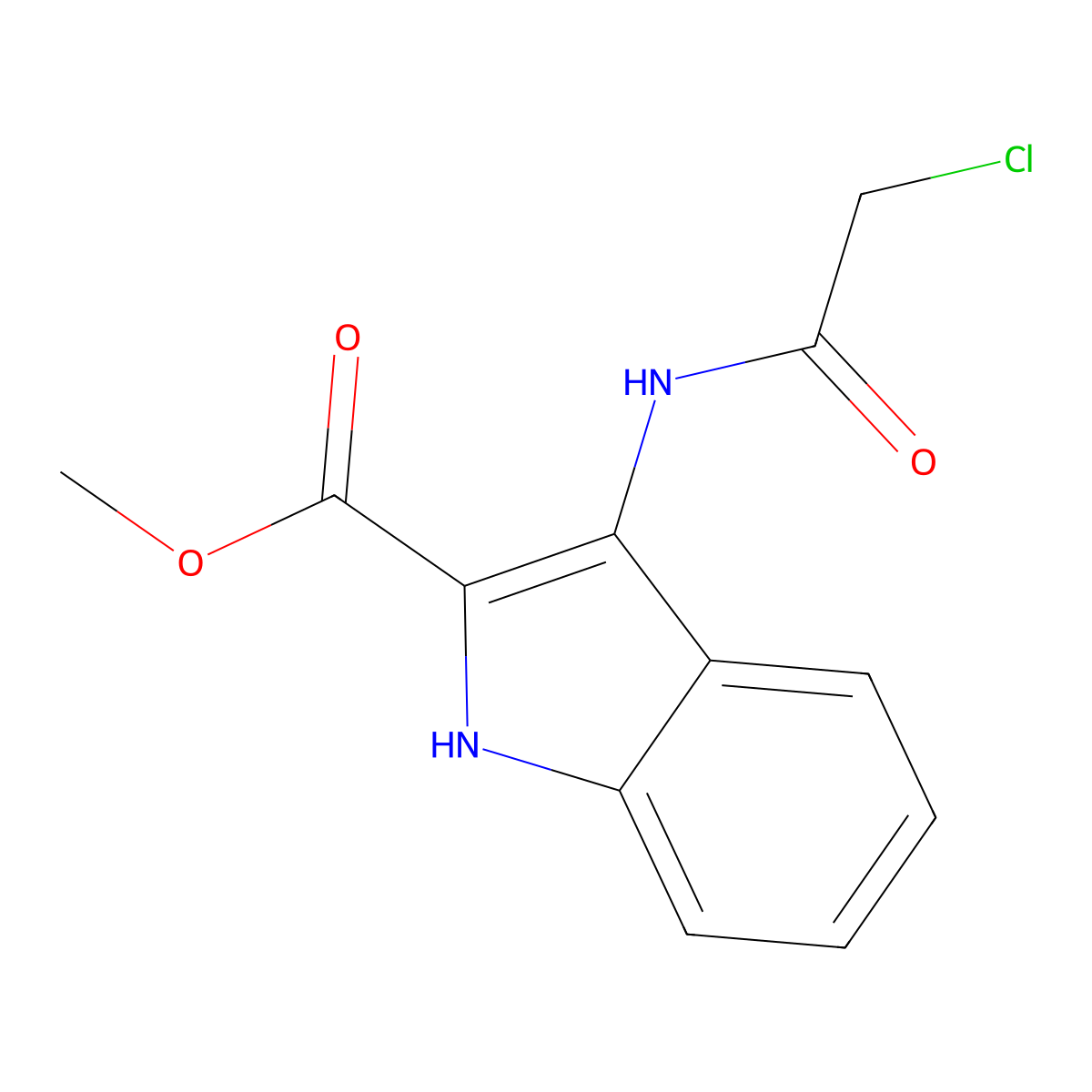 methyl 3-[(chloroacetyl)amino]-1H-indole-2-carboxylate molecular structure, CAS 843615-63-4