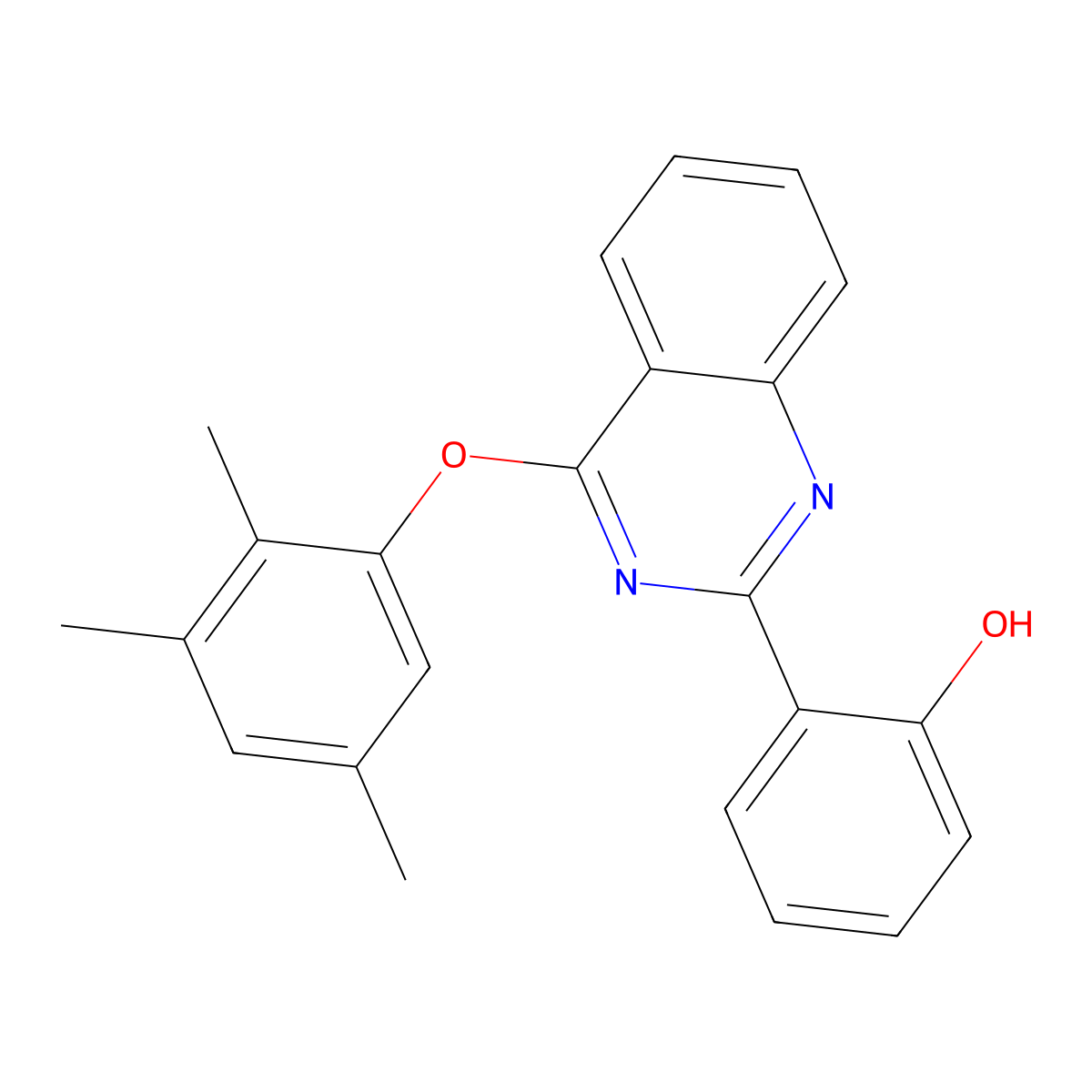 2-[4-(2,3,5-Trimethylphenoxy)-2-quinazolinyl]phenol molecular structure, CAS 843616-39-7