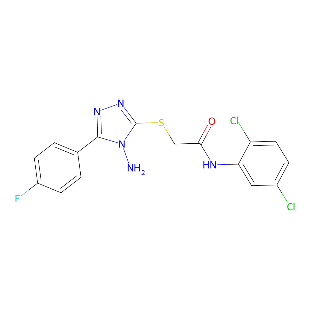 2-[4-amino-5-(4-fluorophenyl)(1,2,4-triazol-3-ylthio)]-N-(2,5-dichlorophenyl)a cetamide molecular structure, CAS 843617-37-8