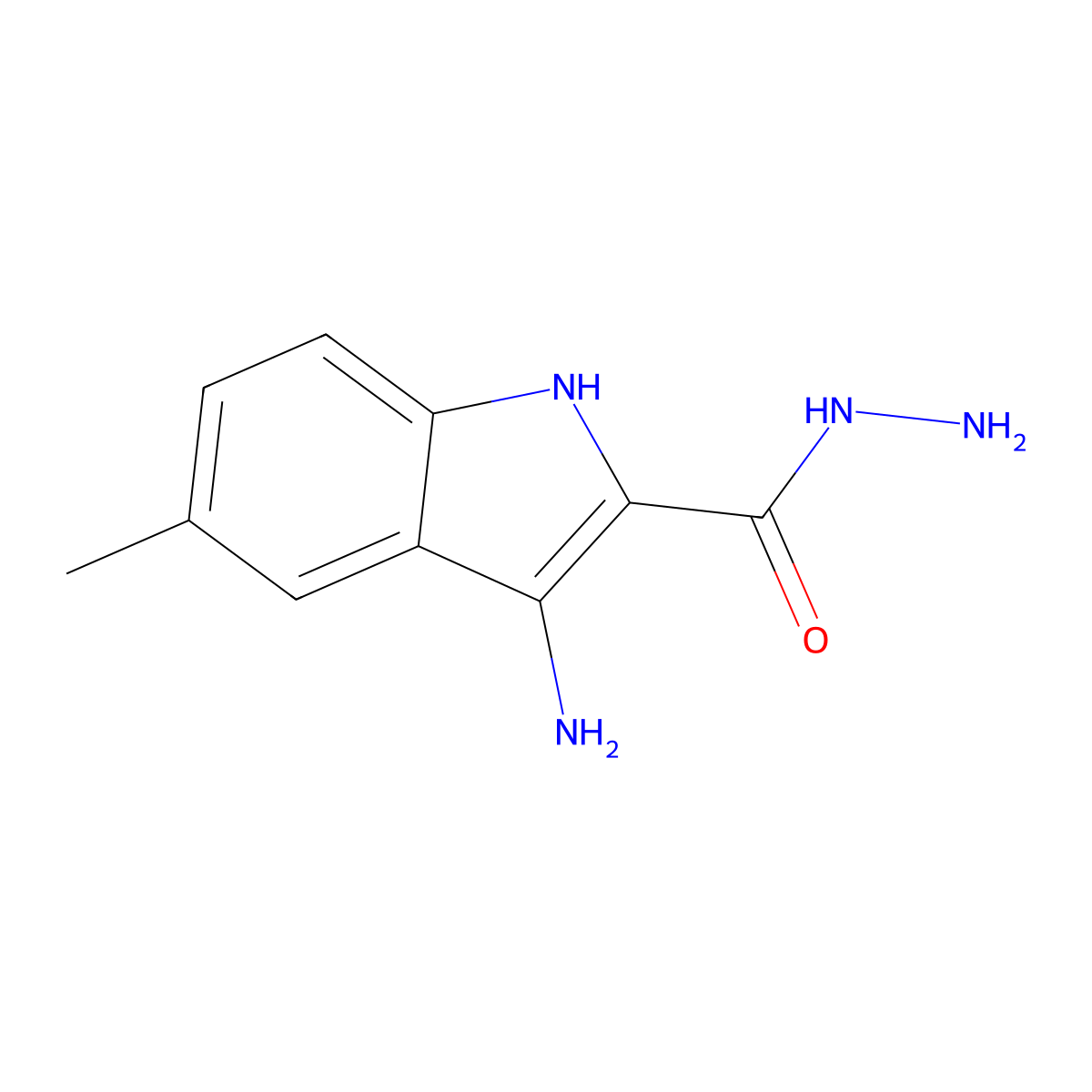 3-amino-5-methyl-1H-indole-2-carbohydrazide molecular structure, CAS 843617-46-9