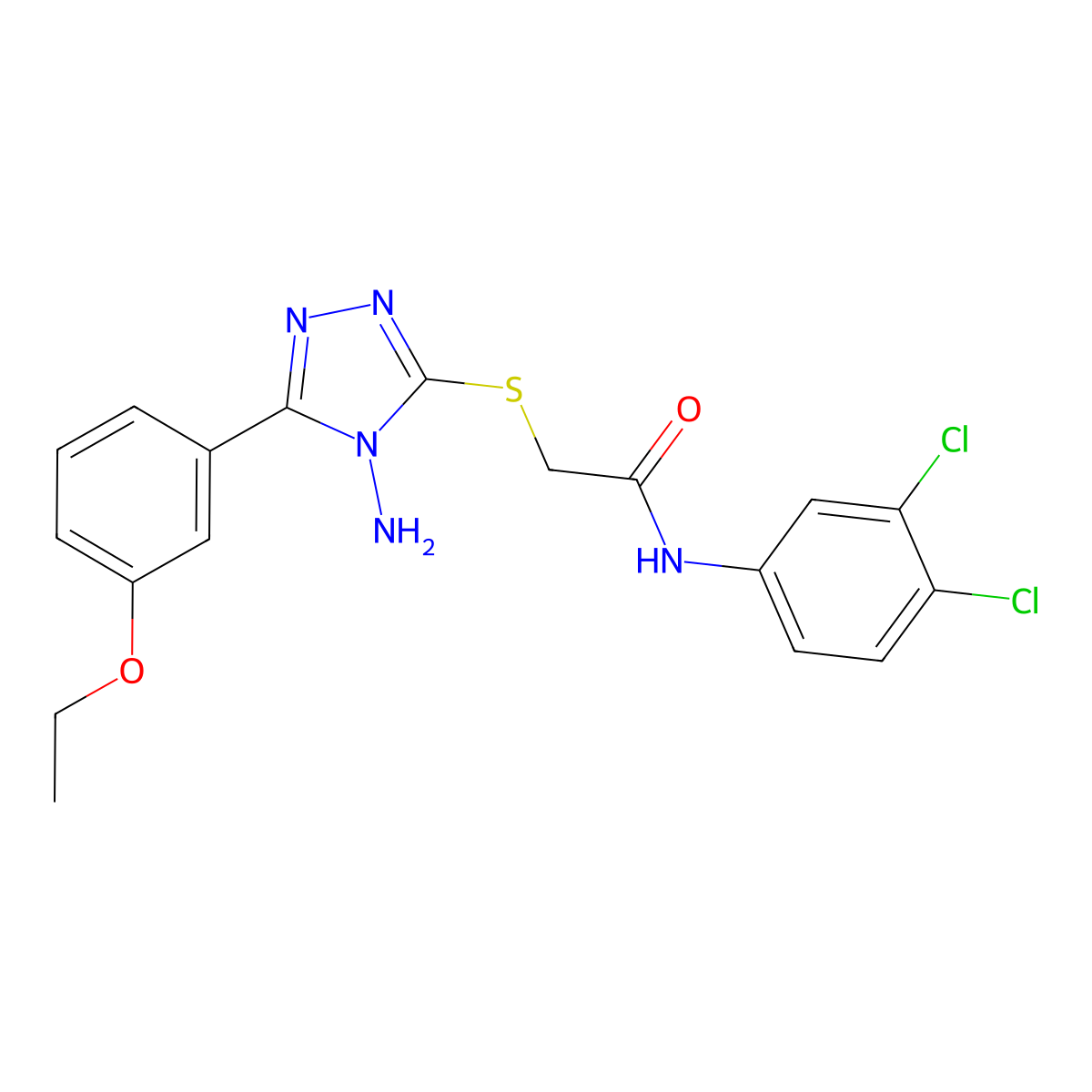 2-[4-amino-5-(3-ethoxyphenyl)(1,2,4-triazol-3-ylthio)]-N-(3,4-dichlorophenyl)a cetamide molecular structure, CAS 843617-75-4