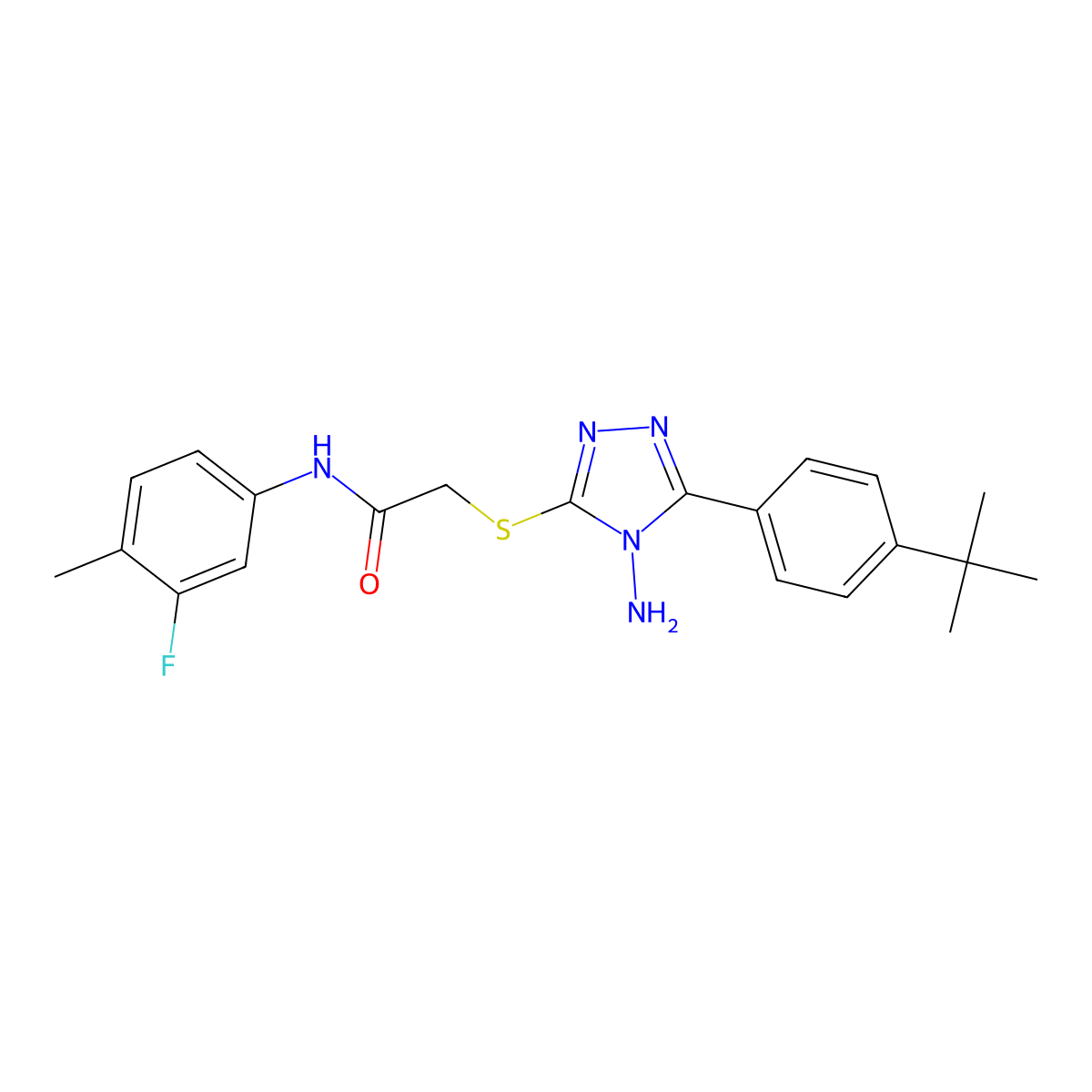 C21H24FN5OS molecular structure, CAS 843617-99-2